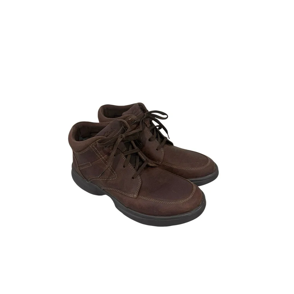 Clarks Men's Bradley‎ Mid Oxford Boot, Brown Tumbled Leather Size 10.5 M